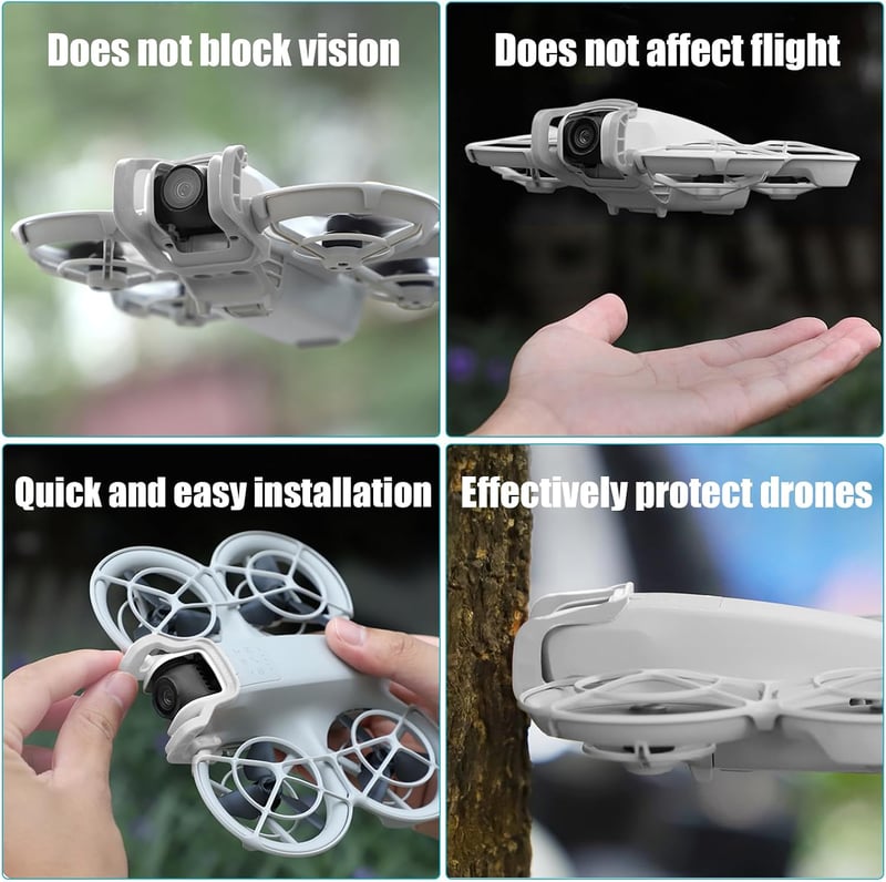 NIXRET DJI Neo gimbal ütközésvédő lökhárító keret fehér színű, karcolásgátló védősín és lencsevédő tartozék