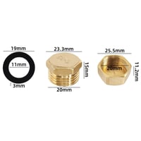 NIYATA Set de 24 de dopuri din cupru de 1/2 inch, cu filet exterior și interior, capace de închidere pentru conducte de apă cu inele de etanșare, pentru sisteme de țevi de grădină. 2