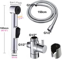 NIYATA Bidet Kézi Zuhanyzó Csapteleppel, 150 cm Csővel és Falitartóval 2