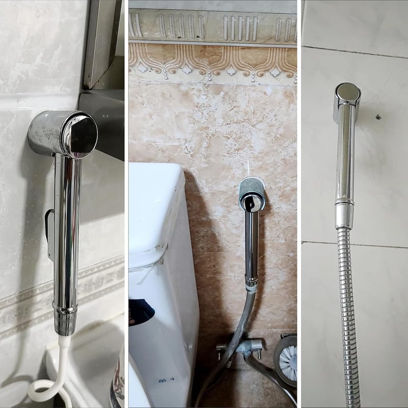 NIYATA Bidet Kézi Zuhanyzó Csapteleppel, 150 cm Csővel és Falitartóval