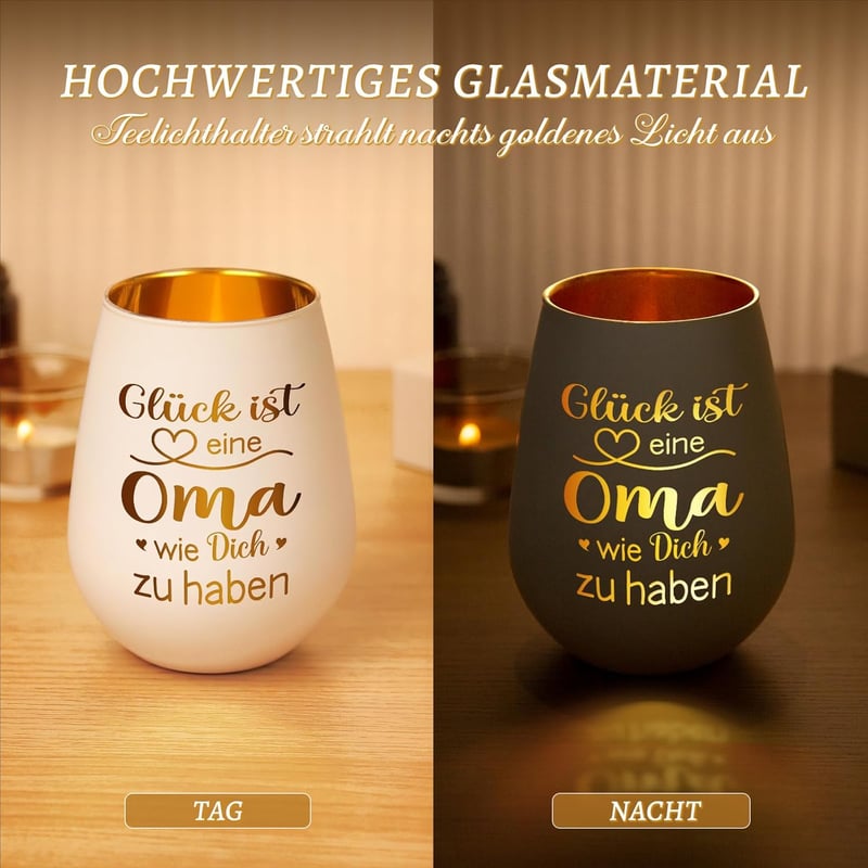 Niyewsor Teafény Tartó Nagymamának - Gravírozott Ajándék Születésnapra