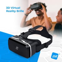NK 3D VR szemüveg okostelefonhoz (4,7–6,53") - fekete 2