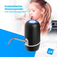 Automatický dávkovač vody NK, USB nabíjanie, nehrdzavejúca oceľ, bez obsahu BPA, prenosný, pre 1,5 – 18,9 l fľaše, čierny, 16 cm 2