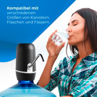 Automatický dávkovač vody NK, USB nabíjanie, nehrdzavejúca oceľ, bez obsahu BPA, prenosný, pre 1,5 – 18,9 l fľaše, čierny, 16 cm 7