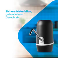 Automatický dávkovač vody NK, USB nabíjanie, nehrdzavejúca oceľ, bez obsahu BPA, prenosný, pre 1,5 – 18,9 l fľaše, čierny, 16 cm 4