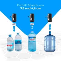 Automatický dávkovač vody NK, USB nabíjanie, nehrdzavejúca oceľ, bez obsahu BPA, prenosný, pre 1,5 – 18,9 l fľaše, čierny, 16 cm 6