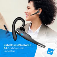 Bezdrôtové Bluetooth 5.0 slúchadlá NK s 450 mAh nabíjacím puzdrom, mikrofónom, funkciou handsfree, 100 mAh batériou, kompatibilné s iPhone a Android 2