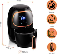 NK Digital Forró Levegős Fritőz 2L, 6 Program, 1000W, 200°C 4