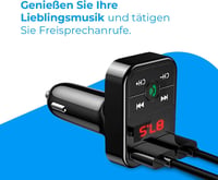 NK FM2102 Bluetooth 5.0 autós FM adó 12/24V kihangosító zenelejátszó USB gyorstöltés 3