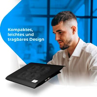 NK Chladiaca podložka pod notebook 12-17 palcov - 4 tiché ventilátory, 2 USB porty, modré LED svetlo, so stojanom, čierna 5