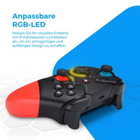 NK Pro Switch Wireless kontroller – Makró, Turbo, Gyro, Dual Vibration, RGB fény – Fekete/Piros/Kék 5