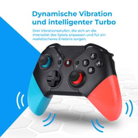 NK Pro Switch Wireless kontroller – Makró, Turbo, Gyro, Dual Vibration, RGB fény – Fekete/Piros/Kék 4