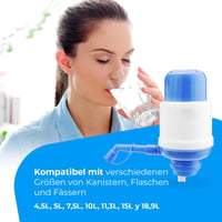 Univerzálny dávkovač vody NK – Manuálny dávkovač pre 2, 4, 6, 8, 10 a 12 l fľaše, s adaptérmi 3,8 a 4,8 cm – biely a modrý 5