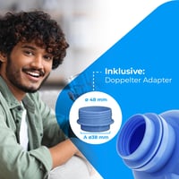 Univerzálny dávkovač vody NK – Manuálny dávkovač pre 2, 4, 6, 8, 10 a 12 l fľaše, s adaptérmi 3,8 a 4,8 cm – biely a modrý 4