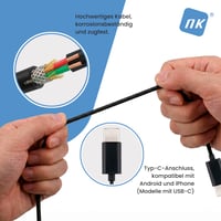 NK USB-C slušalice s mikrofonom, in-ear headset, kabel 1,2 m, kontrola glasnoće i reprodukcije, 10 mm stereo zvuk, ergonomske, kompatibilne s iPhoneom i USB-C uređajima 5