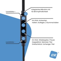 NK USB-C slušalice s mikrofonom, in-ear headset, kabel 1,2 m, kontrola glasnoće i reprodukcije, 10 mm stereo zvuk, ergonomske, kompatibilne s iPhoneom i USB-C uređajima 3