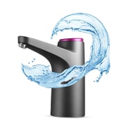 Dávkovač vody NK – LED displej, USB batéria 1200 mAh, silikón, kompatibilný so 4,5l, 5l, 7,5l, 10l, 11,3l, 15l a 18,9l fľašami (adaptér 3,8 a 4,8 cm) – čierny 1