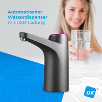 Dávkovač vody NK – LED displej, USB batéria 1200 mAh, silikón, kompatibilný so 4,5l, 5l, 7,5l, 10l, 11,3l, 15l a 18,9l fľašami (adaptér 3,8 a 4,8 cm) – čierny 2