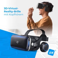 NK VR szemüveg okostelefonhoz (4,7"-6,53"), 90-100°-os látószög, 360°-os forgatás - fekete 2