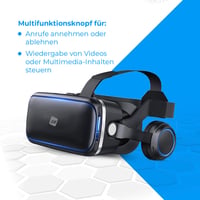 NK VR szemüveg okostelefonhoz (4,7"-6,53"), 90-100°-os látószög, 360°-os forgatás - fekete 6