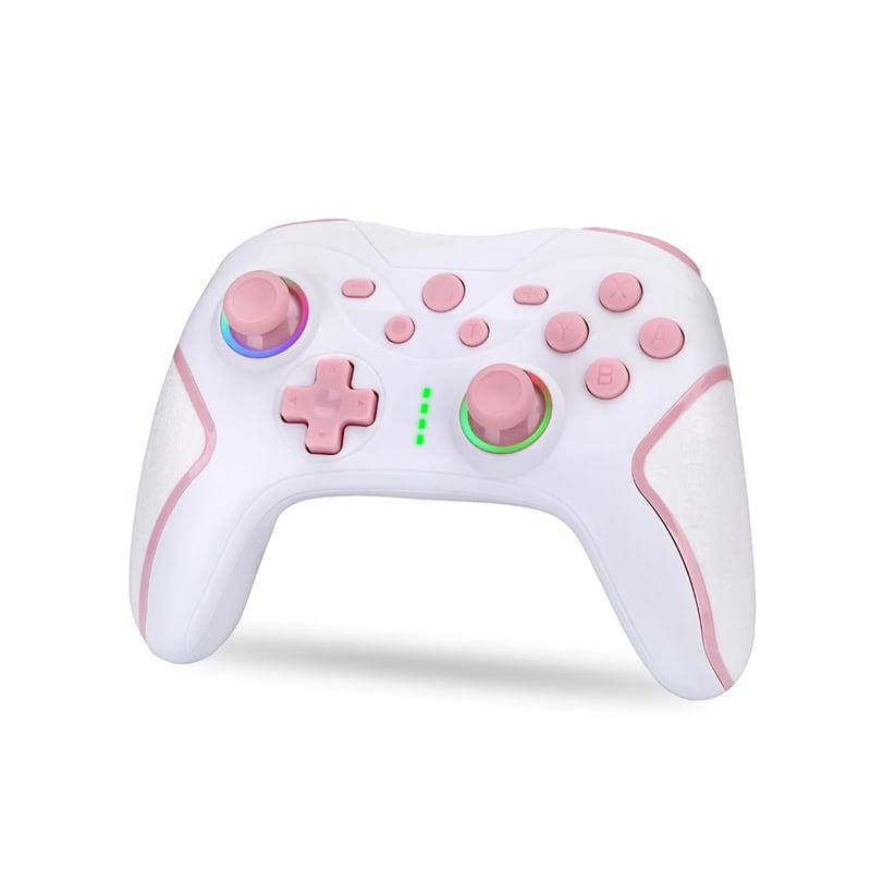 NK Wireless Switch Controller Fekete - OLED/Lite/Pro Kompatibilis, 6-Axis, Vibráció - white/pink