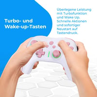 NK Wireless Switch Controller Fekete - OLED/Lite/Pro Kompatibilis, 6-Axis, Vibráció - white/pink 6