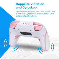 NK Wireless Switch Controller Fekete - OLED/Lite/Pro Kompatibilis, 6-Axis, Vibráció - white/pink 7