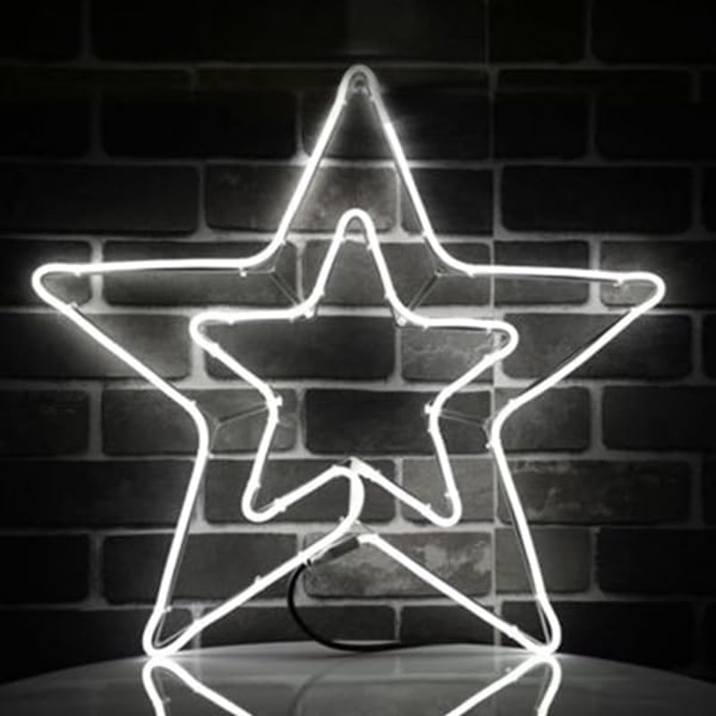 NLIGHTING LED Függő Poinsettia 360 Leddel, Kültéri Karácsonyi Dekoráció, Fehér