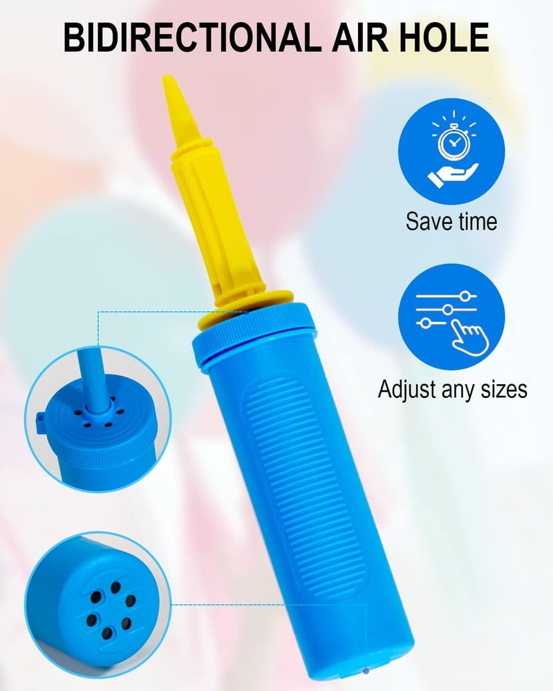 Noa Home Deco kézi légballon pumpa kék és rózsaszín - esküvő, születésnap, party dekorációhoz - yellow / blue