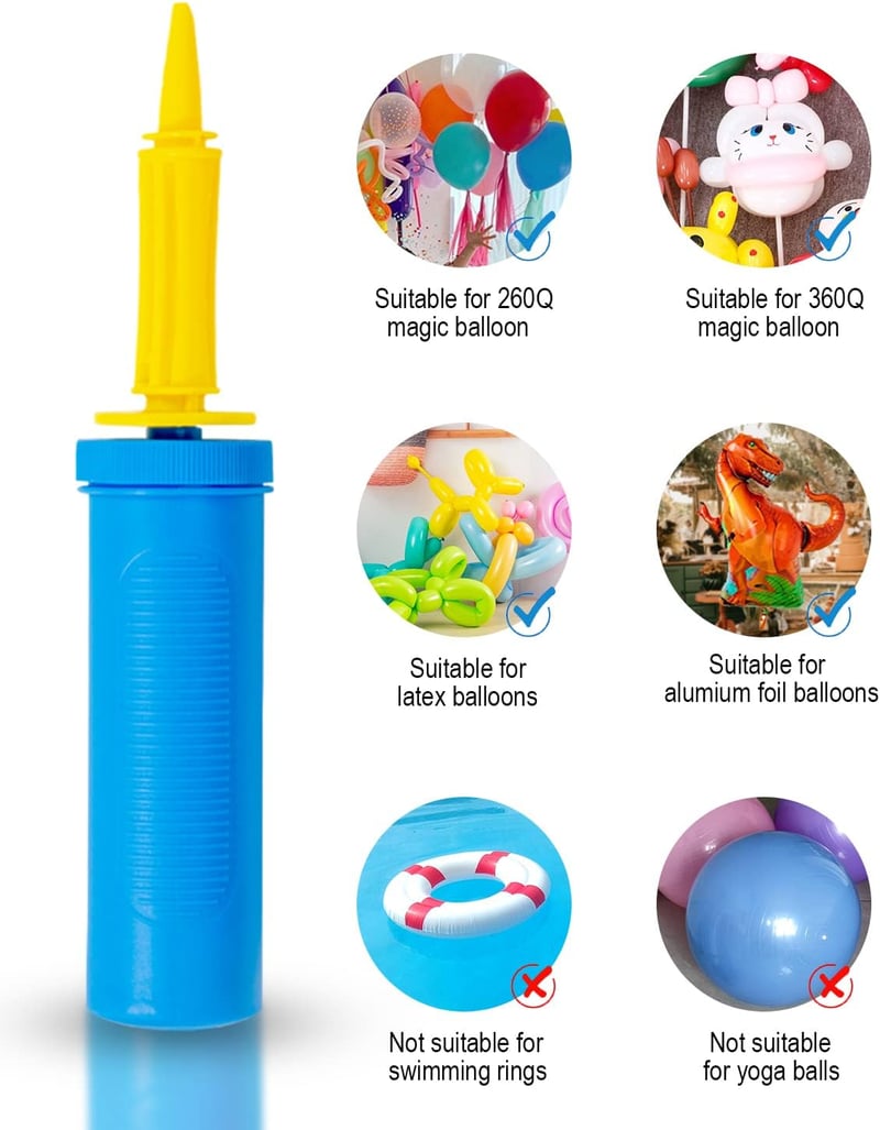 Noa Home Deco kézi légballon pumpa kék és rózsaszín - esküvő, születésnap, party dekorációhoz - yellow / blue
