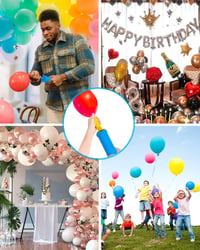 Noa Home Deco kézi légballon pumpa kék és rózsaszín - esküvő, születésnap, party dekorációhoz - yellow / blue 5