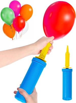 Ručná pumpa na balóny Noa Home Deco - žltá/modrá - 28,5 cm