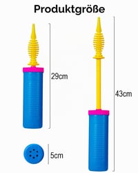 Pompă manuală pentru baloane Noa Home Deco pentru petreceri și evenimente, albastru-roz 3