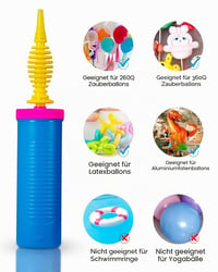 Pompă manuală pentru baloane Noa Home Deco pentru petreceri și evenimente, albastru-roz 4