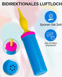 Pompă manuală pentru baloane Noa Home Deco pentru petreceri și evenimente, albastru-roz 7