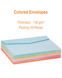 Mix plicuri colorate Noa Home Deco 40 buc. - 16x11 cm, 130 g/m², plicuri fără fereastră pentru felicitări, invitații, carduri aniversare, lucru manual 3