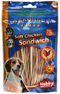 Nobby Star Snack Soft Chicken Sandwich kutyasnack csirkehússal – 70 g 1