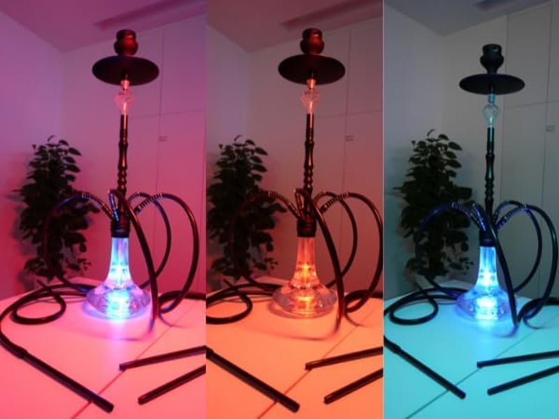 NOBLE HOOKAH 100 cm Shisha szett 4 csatlakozással LED világítással XXL fej