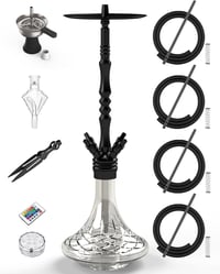 NOBLE HOOKAH 100 cm Shisha szett 4 csatlakozással LED világítással XXL fej 1