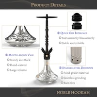 NOBLE HOOKAH 100 cm Shisha szett 4 csatlakozással LED világítással XXL fej 2