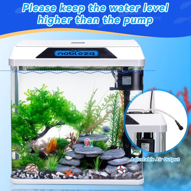 Nobleza 30L Mini Akvarium Komplett Szett LED Világítással és Beépített Szűrővel
