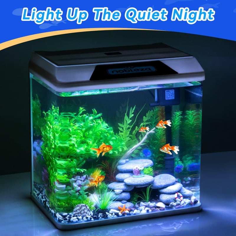 Nobleza 30L Mini Akvarium Komplett Szett LED Világítással és Beépített Szűrővel