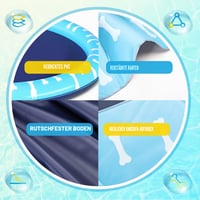 Piscină pentru câini Nobleza 140 cm, Covoraș pliabil cu stropitoare pentru câini, grosime 0,55 mm, antiderapant, jucărie de apă pentru grădină, pentru vară, pentru câini de talie mare și mică 4