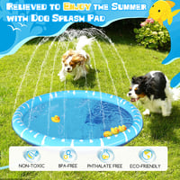 Piscină pentru câini Nobleza 140 cm, Covoraș pliabil cu stropitoare pentru câini, grosime 0,55 mm, antiderapant, jucărie de apă pentru grădină, pentru vară, pentru câini de talie mare și mică 2