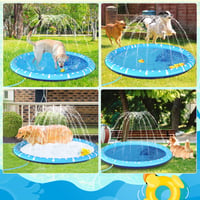 Piscină pentru câini Nobleza 140 cm, Covoraș pliabil cu stropitoare pentru câini, grosime 0,55 mm, antiderapant, jucărie de apă pentru grădină, pentru vară, pentru câini de talie mare și mică 7