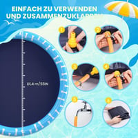 Piscină pentru câini Nobleza 140 cm, Covoraș pliabil cu stropitoare pentru câini, grosime 0,55 mm, antiderapant, jucărie de apă pentru grădină, pentru vară, pentru câini de talie mare și mică 5