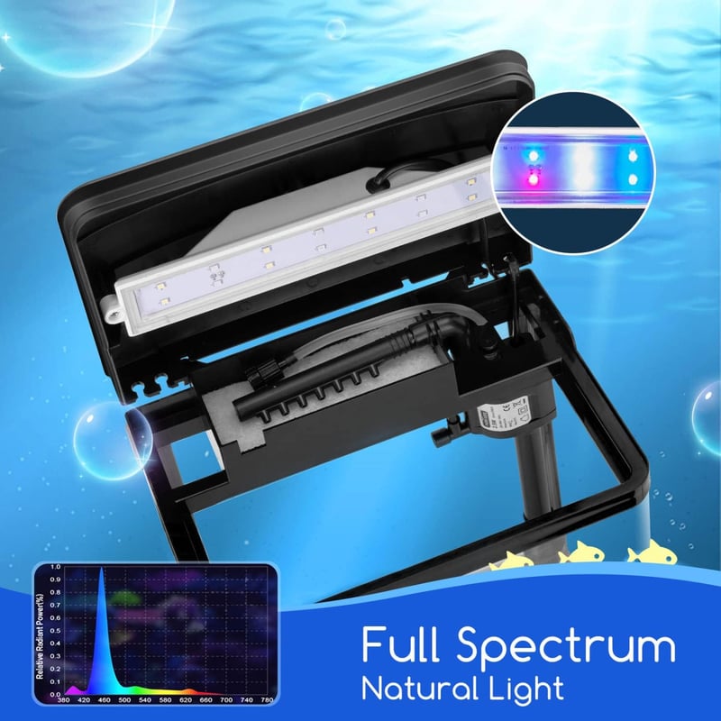 Nobleza Nano Akvarium 14L LED Világítással és Szűrőrendszerrel