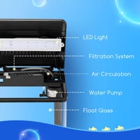 Nobleza Nano Akvarium 14L LED Világítással és Szűrőrendszerrel 3
