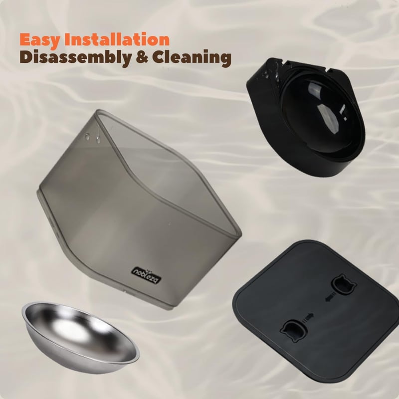 Nobleza WiFi Automata Kisállat Etető 4,2L - Kutyáknak és Macskáknak, Időzítővel, Hangrögzítéssel, 1-10 Adagolás, Rozsdamentes Tál, Fekete