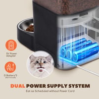Nobleza WiFi Automata Kisállat Etető 4,2L - Kutyáknak és Macskáknak, Időzítővel, Hangrögzítéssel, 1-10 Adagolás, Rozsdamentes Tál, Fekete 5